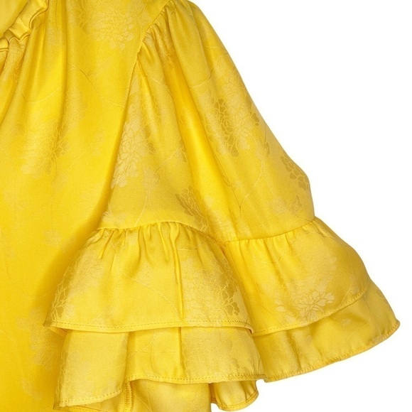 CHELSEA & VIOLET NWT Ruffle Sleeve Boho Peasant Dress Size Small in Maize Yellow - Picture 4 of 14